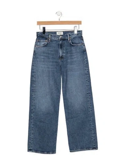 Pre-owned Agolde High-rise Wide Leg Jeans In Blue
