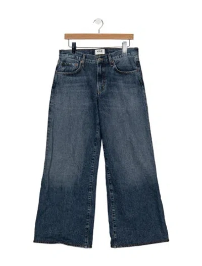 Pre-owned Agolde High-rise Wide Leg Jeans In Blue