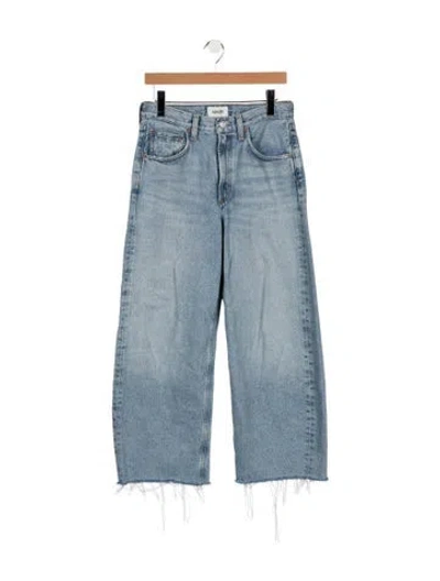 Pre-owned Agolde High-rise Wide Leg Jeans In Blue