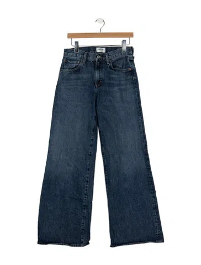 Pre-owned Agolde High-rise Wide Leg Jeans In Blue