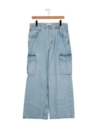 Pre-owned Agolde High-rise Wide Leg Jeans In Blue