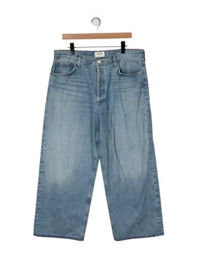 Pre-owned Agolde High-rise Wide Leg Jeans In Blue