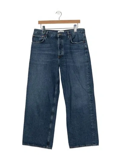 Pre-owned Agolde High-rise Wide Leg Jeans In Blue