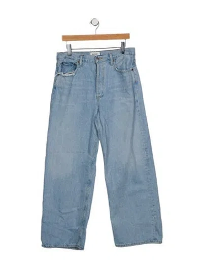 Pre-owned Agolde High-rise Wide Leg Jeans In Blue