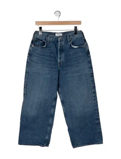 Pre-owned Agolde High-rise Wide Leg Jeans In Blue