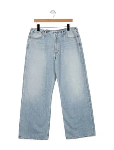 Pre-owned Agolde High-rise Wide Leg Jeans In Blue