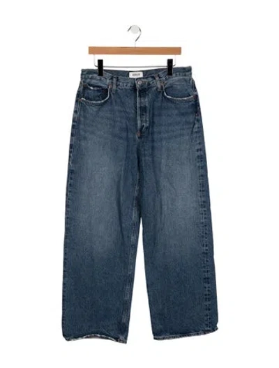 Pre-owned Agolde High-rise Wide Leg Jeans In Blue