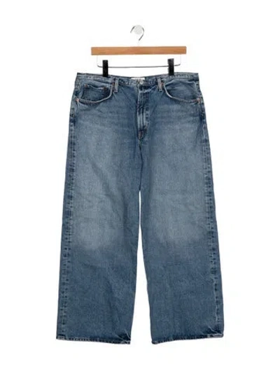 Pre-owned Agolde High-rise Wide Leg Jeans In Blue