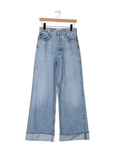Pre-owned Agolde High-rise Wide Leg Jeans In Blue