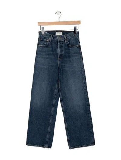 Pre-owned Agolde High-rise Wide Leg Jeans In Blue