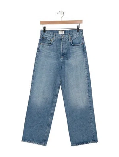 Pre-owned Agolde High-rise Wide Leg Jeans In Blue