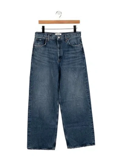 Pre-owned Agolde High-rise Wide Leg Jeans In Blue