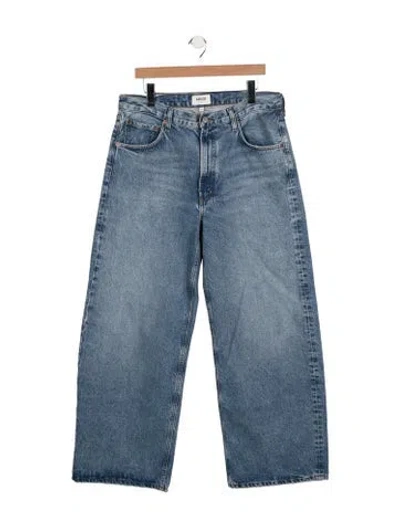 Pre-owned Agolde High-rise Wide Leg Jeans In Blue