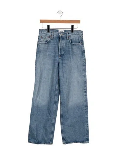 Pre-owned Agolde High-rise Wide Leg Jeans In Blue
