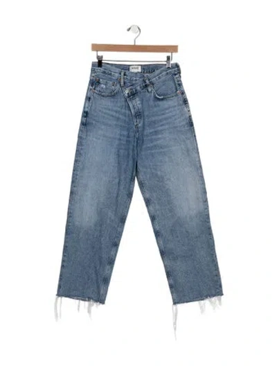 Pre-owned Agolde High-rise Wide Leg Jeans In Blue