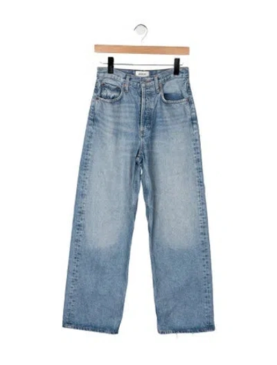 Pre-owned Agolde High-rise Wide Leg Jeans In Blue