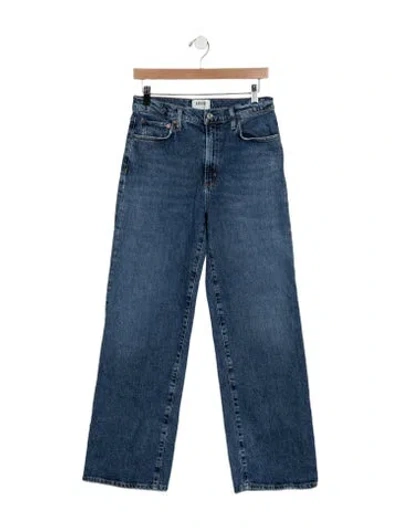 Pre-owned Agolde High-rise Wide Leg Jeans In Blue
