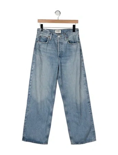 Pre-owned Agolde High-rise Wide Leg Jeans In Blue
