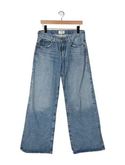 Pre-owned Agolde High-rise Wide Leg Jeans In Blue