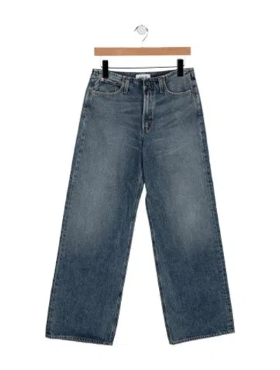 Pre-owned Agolde High-rise Wide Leg Jeans In Blue