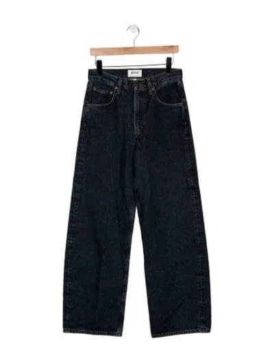 Pre-owned Agolde High-rise Wide Leg Jeans In Blue