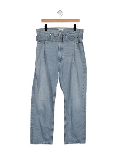 Pre-owned Agolde High-rise Wide Leg Jeans In Blue