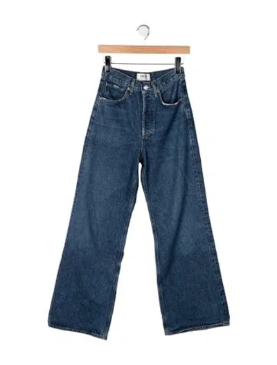 Pre-owned Agolde High-rise Wide Leg Jeans In Blue