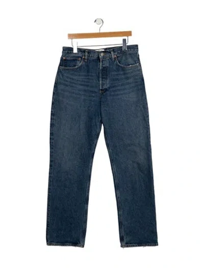 Pre-owned Agolde High-rise Wide Leg Jeans In Blue