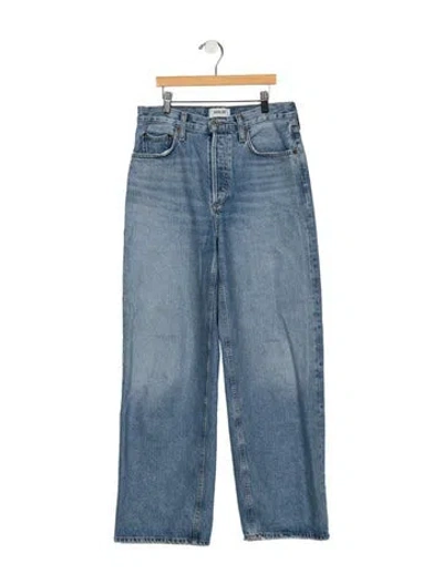 Pre-owned Agolde High-rise Wide Leg Jeans In Blue