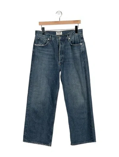 Pre-owned Agolde High-rise Wide Leg Jeans In Blue