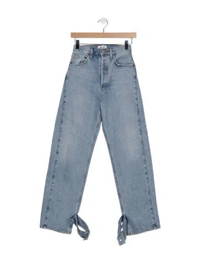 Pre-owned Agolde High-rise Wide Leg Jeans In Blue