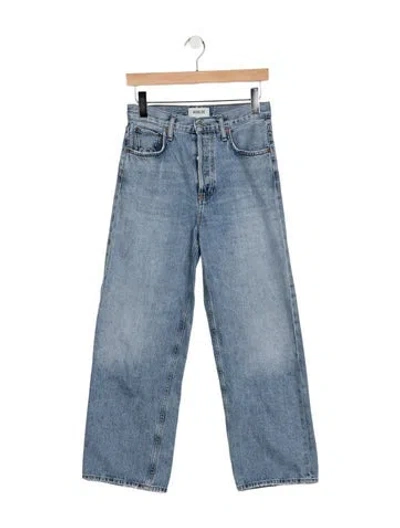 Pre-owned Agolde High-rise Wide Leg Jeans In Blue