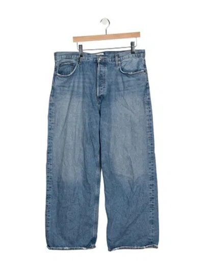 Pre-owned Agolde High-rise Wide Leg Jeans In Blue