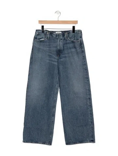 Pre-owned Agolde High-rise Wide Leg Jeans In Blue