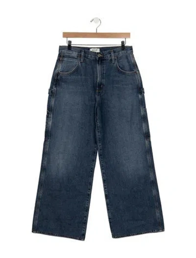 Pre-owned Agolde High-rise Wide Leg Jeans In Blue