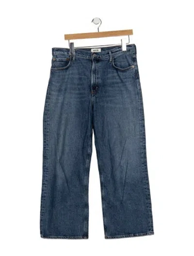 Pre-owned Agolde High-rise Wide Leg Jeans In Blue