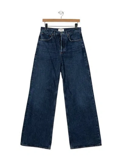 Pre-owned Agolde High-rise Wide Leg Jeans In Blue