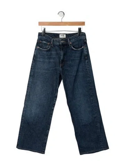 Pre-owned Agolde High-rise Wide Leg Jeans In Blue