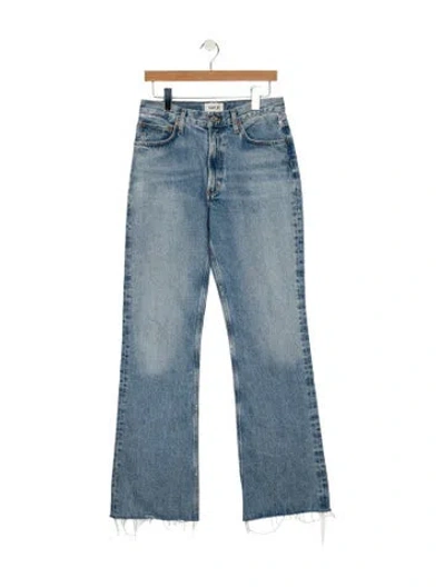 Pre-owned Agolde High-rise Wide Leg Jeans In Blue