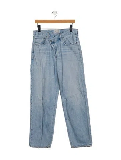 Pre-owned Agolde High-rise Wide Leg Jeans In Blue