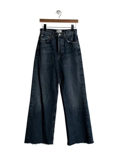 Pre-owned Agolde High-rise Wide Leg Jeans In Blue