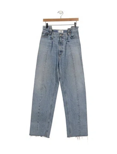 Pre-owned Agolde High-rise Wide Leg Jeans In Blue