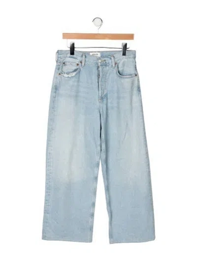 Pre-owned Agolde High-rise Wide Leg Jeans In Blue