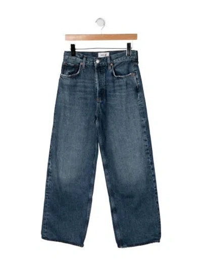 Pre-owned Agolde High-rise Wide Leg Jeans In Blue