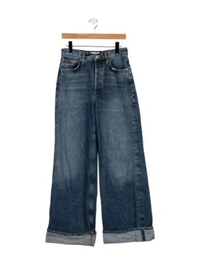 Pre-owned Agolde High-rise Wide Leg Jeans In Blue