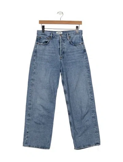 Pre-owned Agolde High-rise Wide Leg Jeans In Blue