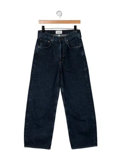 Pre-owned Agolde High-rise Wide Leg Jeans In Blue