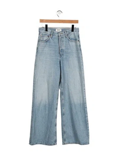 Pre-owned Agolde High-rise Wide Leg Jeans In Blue