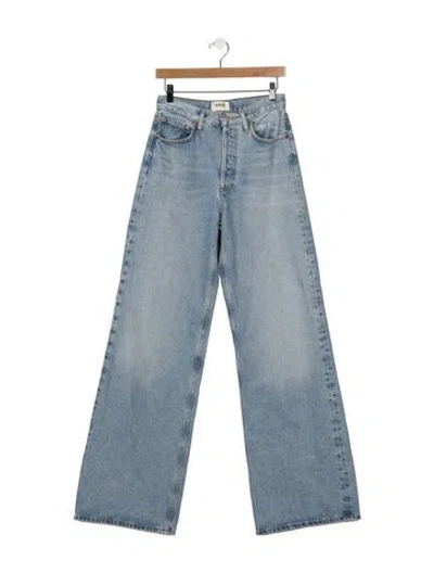 Pre-owned Agolde High-rise Wide Leg Jeans In Blue