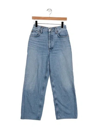 Pre-owned Agolde High-rise Wide Leg Jeans In Blue